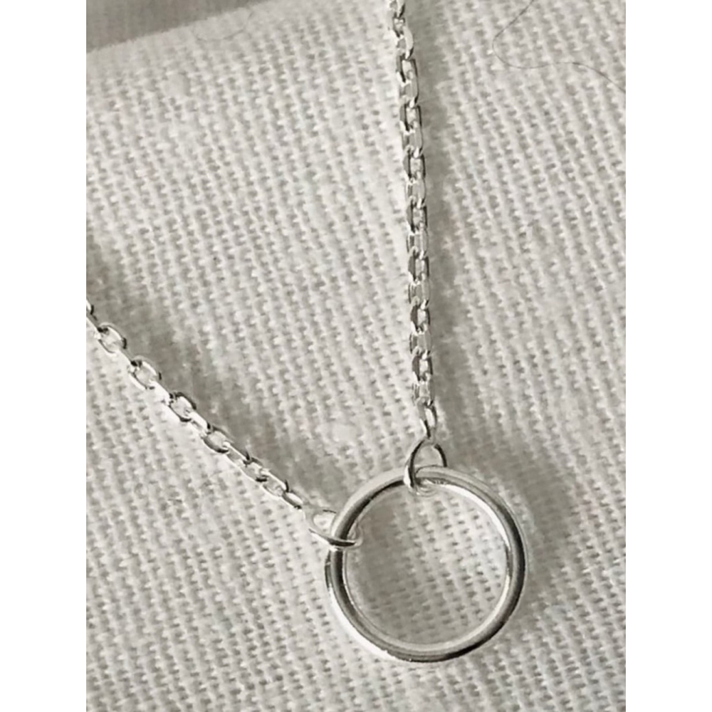Dainty‎ Karma Circle Necklace | White Gold Filled